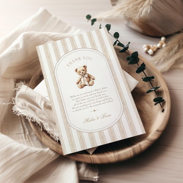 We Can Bearly Wait Baby Shower Thank You Card (Creator Uploaded)