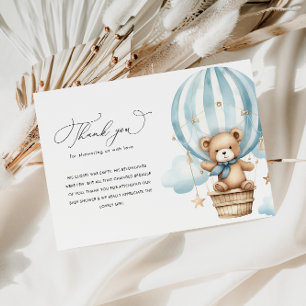 We can bearly wait baby shower thank you card