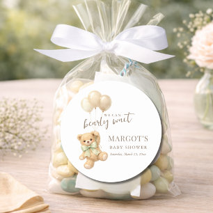 We Can Bearly Wait Baby Shower Thank You Classic Round Sticker