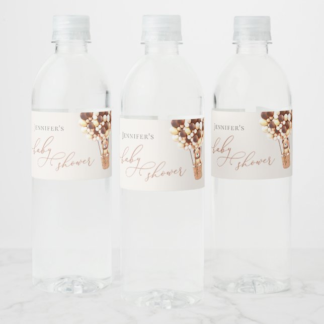 We Can Bearly Wait! Baby Shower Water Bottle Label (Bottles)