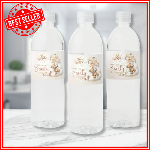 We Can Bearly Wait Baby Shower Water Bottle Label