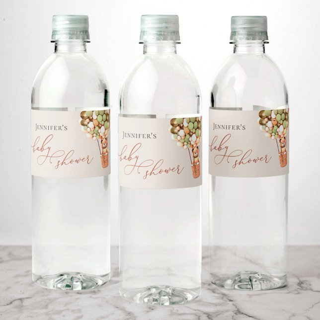 We Can Bearly Wait! Baby Shower Water Bottle Label (Creator Uploaded)