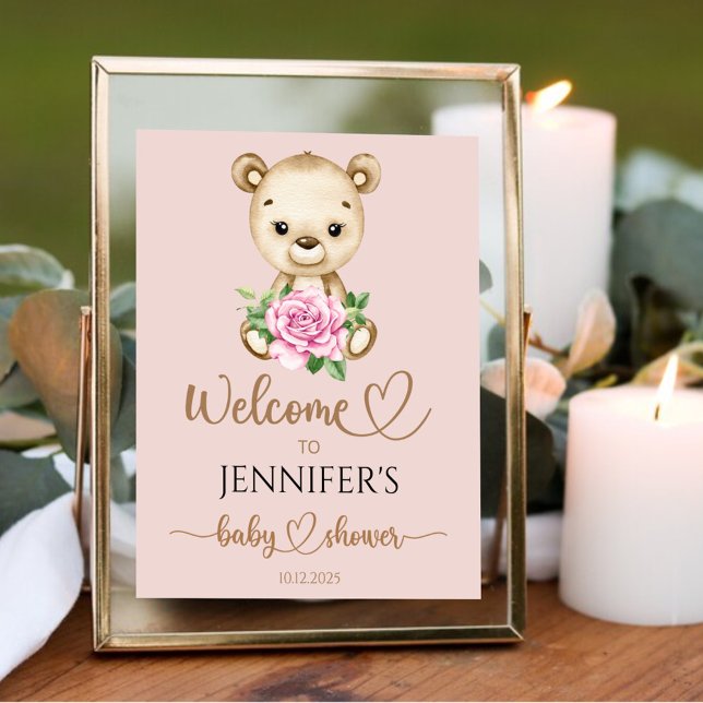 We can bearly wait baby shower welcome poster (Creator Uploaded)