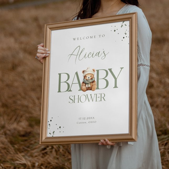 We Can Bearly Wait Baby Shower Welcome Poster (Creator Uploaded)