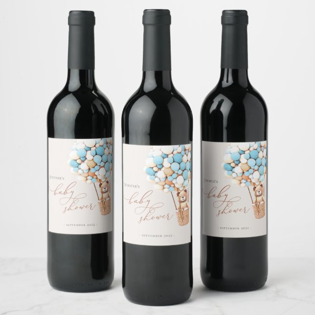 We Can Bearly Wait! Baby Shower Wine Label (Bottles)