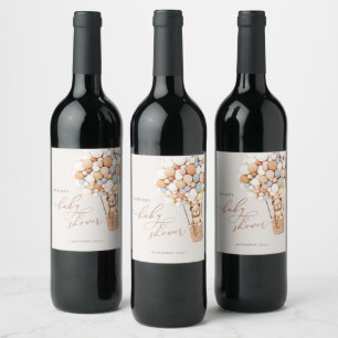 We Can Bearly Wait! Baby Shower Wine Label