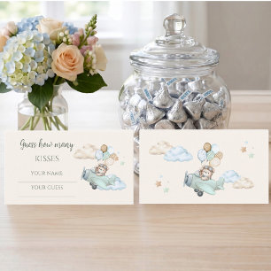 We Can Bearly Wait Bear Aeroplane How Many Kisses Enclosure Card