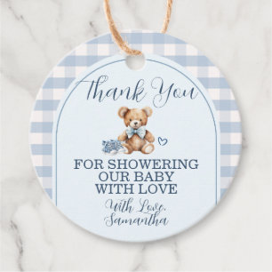We can Bearly Wait Bear Baby Shoes Baby Shower Favour Tags