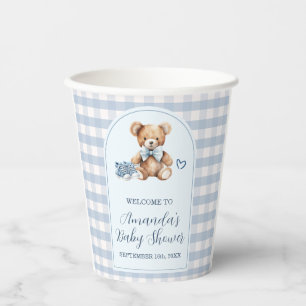 We can Bearly Wait Bear Baby Shoes Baby Shower Paper Cups