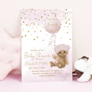 We Can Bearly Wait Bear Baby Shower Invitation