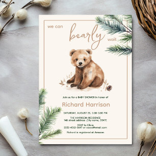 We can bearly wait bear baby shower invitation