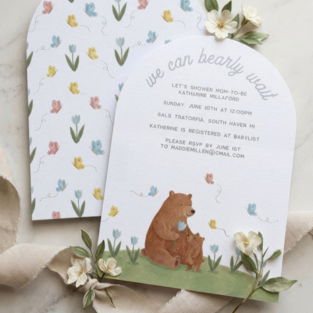 We Can Bearly Wait Bear Baby Shower Invite (Creator Uploaded)