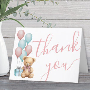 We Can Bearly Wait Bear Baby Shower Thank You Card