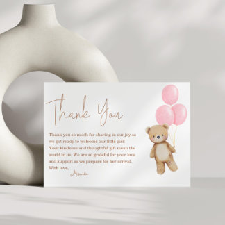 We Can Bearly Wait Bear Balloons Baby Shower  Card