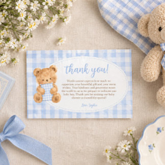 We Can Bearly Wait Bear Boy Thank You Card