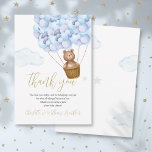 We Can Bearly Wait Bear Cub Blue Baby Shower Poem Thank You Card<br><div class="desc">Cute "we can bearly wait" teddy bear-themed blue,  boy baby shower thank you card. Designed by Thisisnotme©</div>