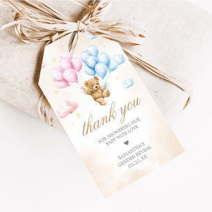 We Can Bearly Wait Bear Gender Reveal Favor Tags