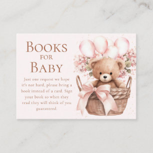 We Can Bearly Wait Bear In Basket Books for Baby Enclosure Card