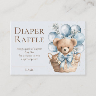 We Can Bearly Wait Bear In Basket Diaper Raffle Enclosure Card