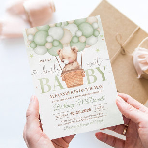 We Can Bearly Wait Bear Theme Baby Shower Invitation