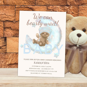 We Can Bearly Wait – Bear Themed Baby Shower  Invitation