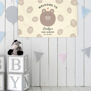 We Can Bearly Wait Beary Cute Baby Shower Welcome Banner