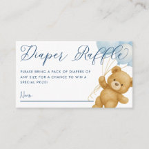 We Can Bearly Wait Blue Baby Shower Diaper Raffle