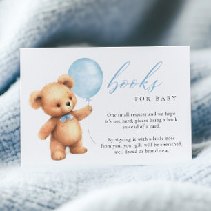 We Can Bearly Wait Blue Balloon Books for Baby Enclosure Card