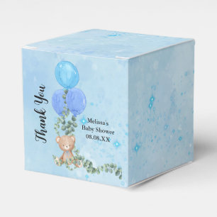 We Can Bearly Wait Blue Balloon Eucalyptus Custom Favour Box