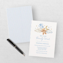 We Can Bearly Wait Blue Boy Baby Shower