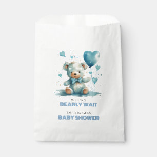 We can bearly wait Blue Teddy Bear Favour Bag