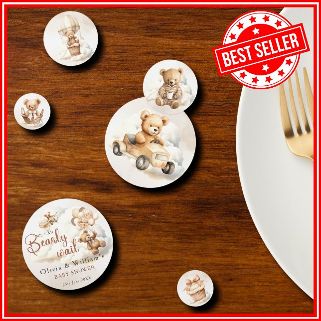 We Can Bearly Wait Boho Baby Shower Table Confetti (Creator Uploaded)