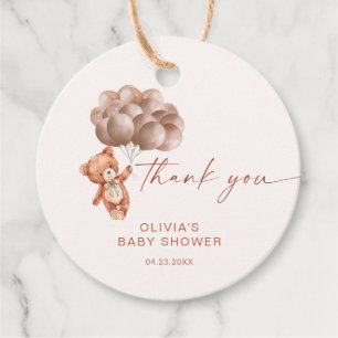 We Can Bearly Wait Boho Balloon Thank You Favour Tags