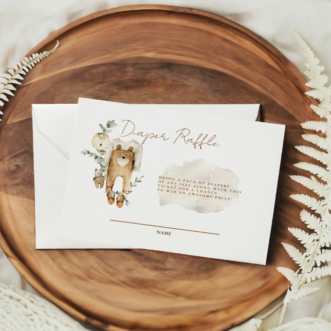 We Can Bearly Wait Boho Diaper Raffle Enclosure Card (Creator Uploaded)