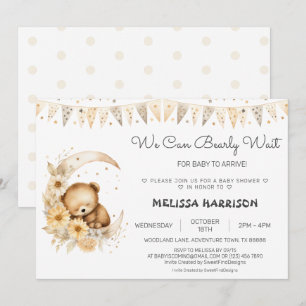 We can Bearly Wait Boho Invitation
