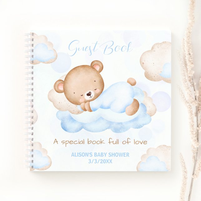We Can Bearly Wait Boy Baby shower Guest Book (We Can Bearly Wait Boy Baby shower Guest Book)