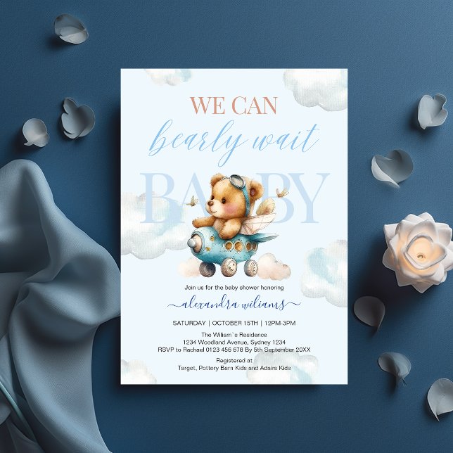 We can bearly wait boy baby shower invitation (Creator Uploaded)