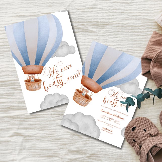 we can bearly wait Boy cub baby shower Invitation (Creator Uploaded)