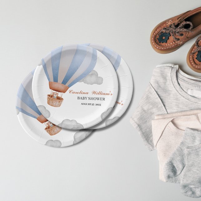 we can bearly wait Boy cub baby shower Paper Plate (Creator Uploaded)