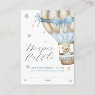 We Can Bearly Wait Boy Diaper Raffle Enclosure Card