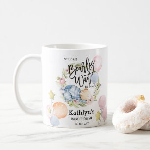 We Can Bearly Wait Boy Teddy Bear Baby Shower Coffee Mug