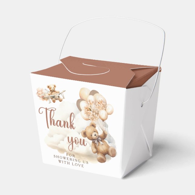 We Can Bearly Wait Cub Brown Baby Shower Favour Box (Front Side)