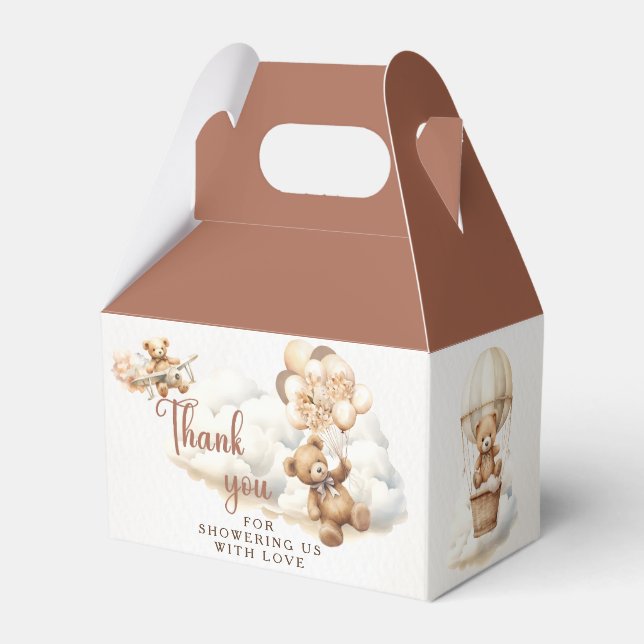 We Can Bearly Wait Cub Brown Baby Shower Favour Box (Front Side)