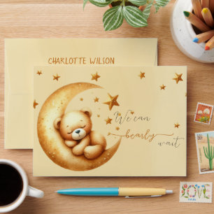 We Can Bearly Wait Cute Baby Bear Baby Shower Envelope