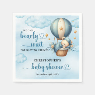 We can bearly wait cute sleeping teddy bear  napkin