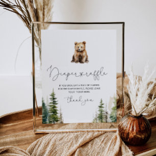 We can bearly wait diaper raffle poster