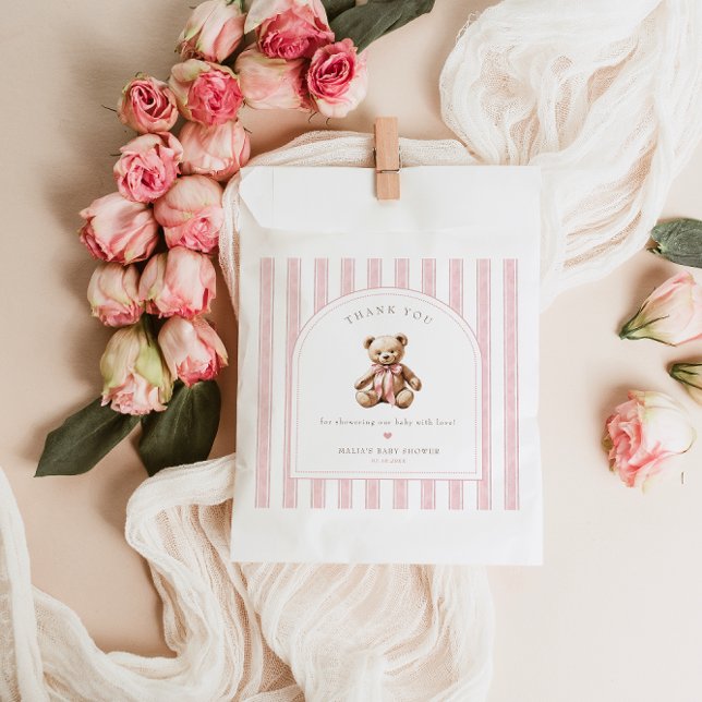 We Can Bearly Wait Elegant Baby Shower Favour Bag (Creator Uploaded)