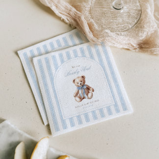 We Can Bearly Wait Elegant Baby Shower Napkin