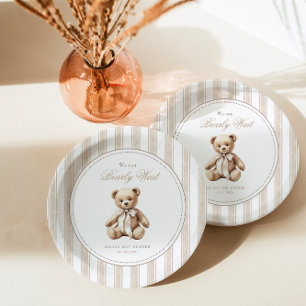 We Can Bearly Wait Elegant Baby Shower Paper Plate