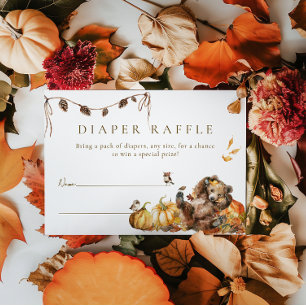 We Can Bearly Wait Fall Forest Baby Shower Diaper Enclosure Card